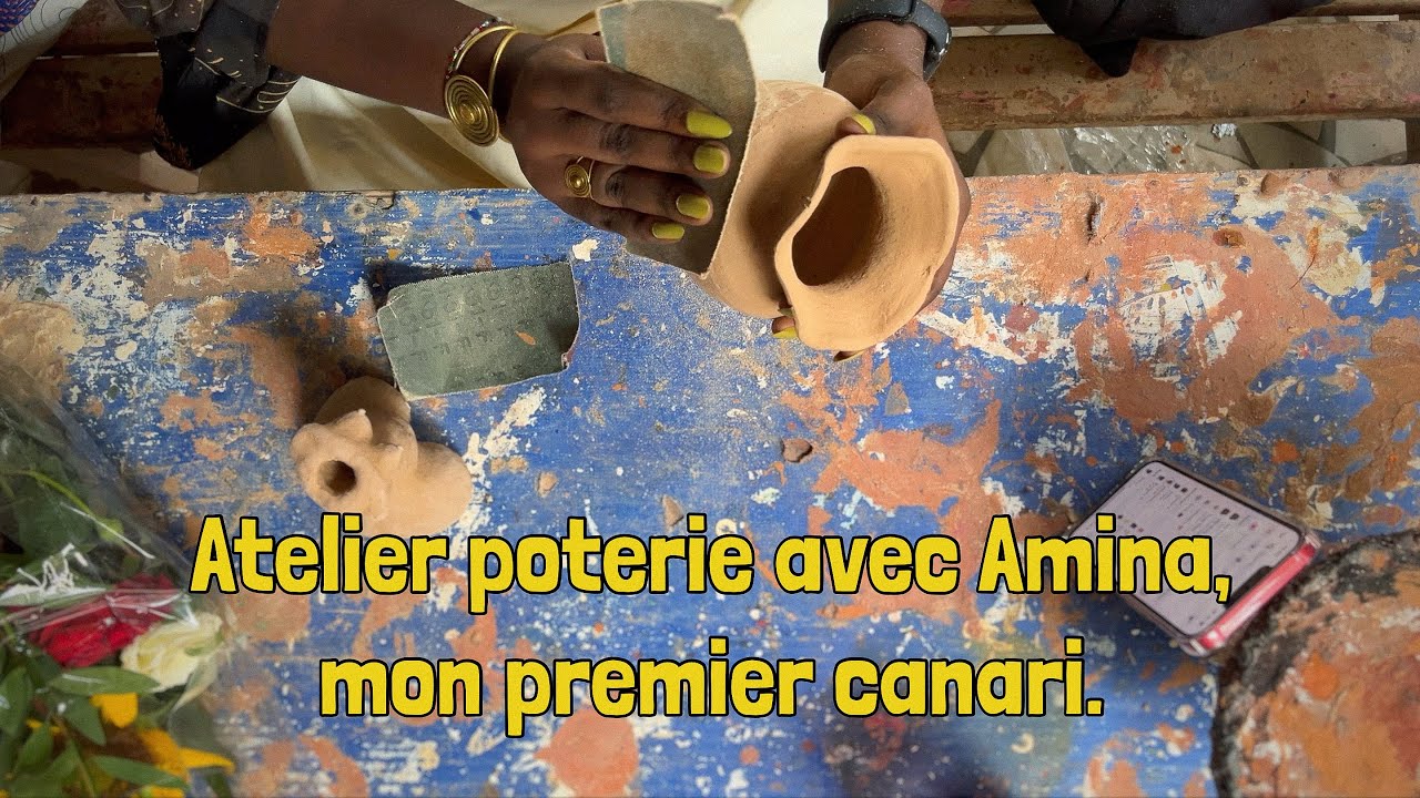 Atelier poterie à l'association Colombin avec Amina - Mon premier canari 🏺