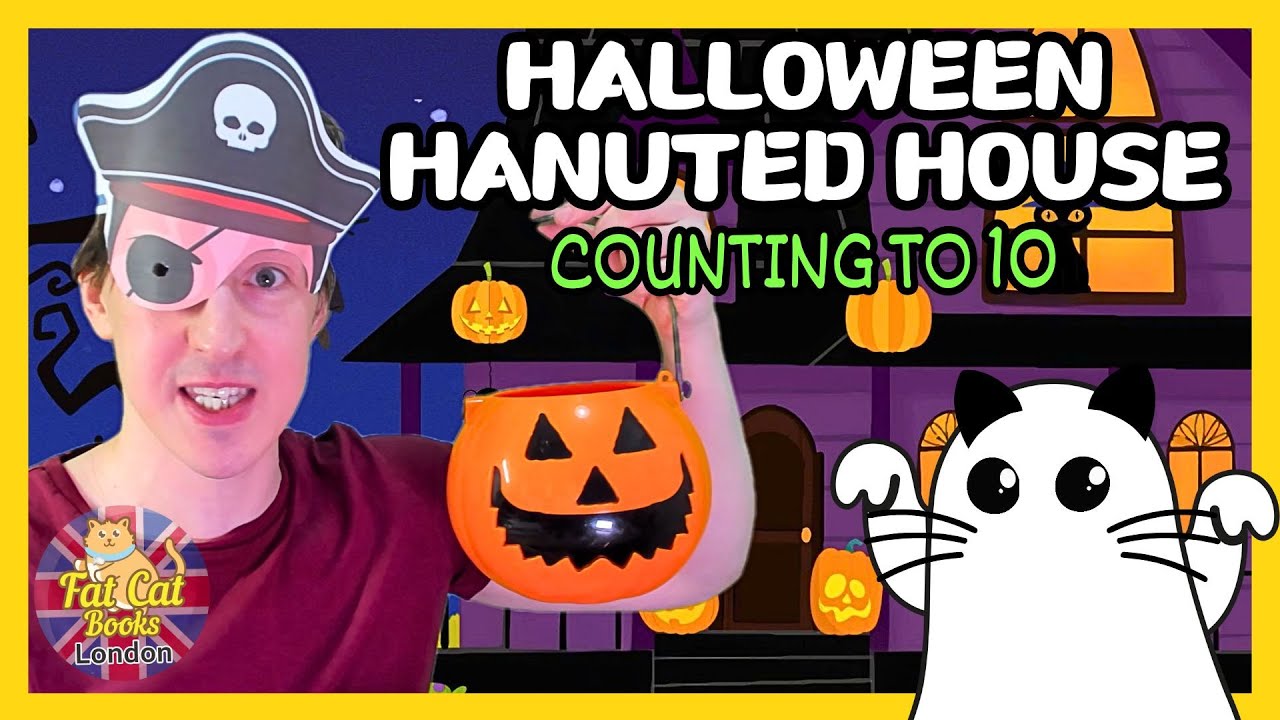 Halloween kids haunted house, monsters, interactive counting to 10 actions
