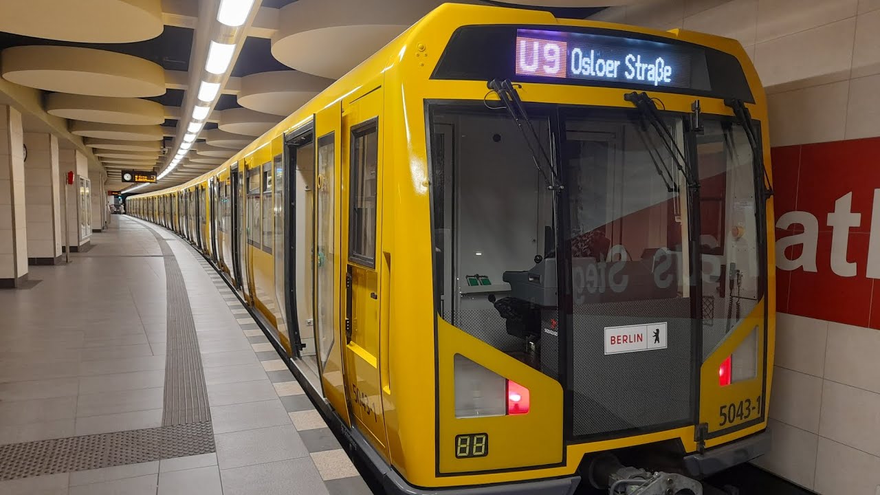 Mitfahrt in der kompletten U9 von Osloer Straße bis Rathaus Steglitz im H01 5043 frisch aus HU