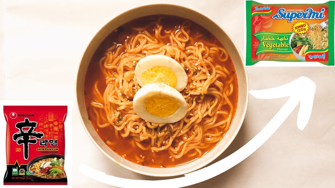 من إضافات بسيطه حولت الأندومي العادي لي نودلز شين راميون كوري😲 🇰🇷الطعم حرفياً رهيب😋Shin_Ramyun#