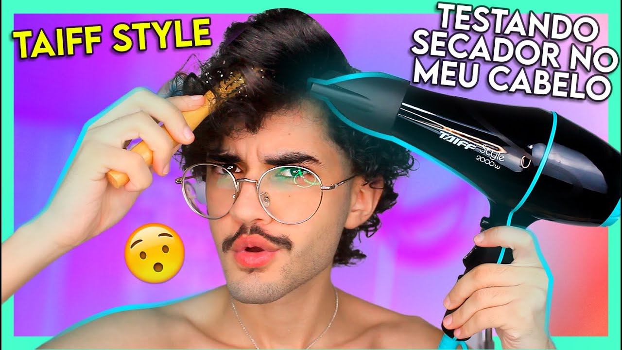 TESTANDO SECADOR NO CABELO CACHEADO | TAIFF STYLE 2000W (primeiras impressões)