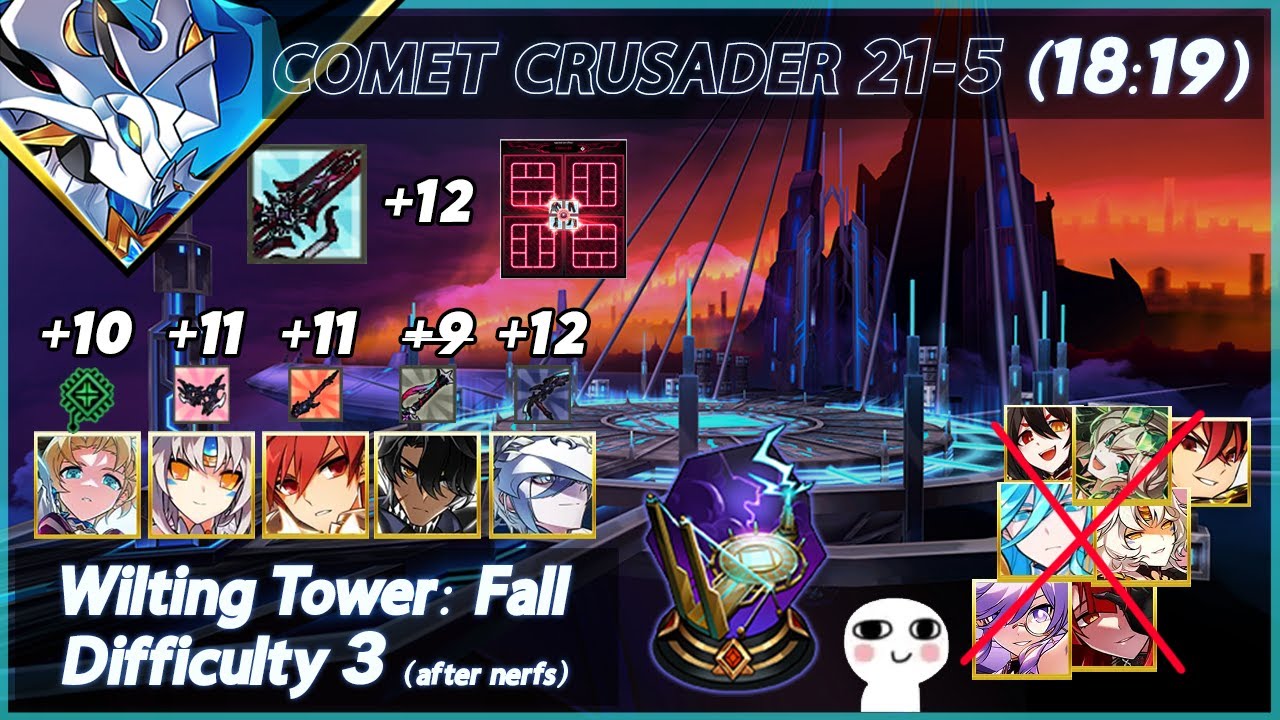 [Elsword NA/엘소드] Comet Crusader - Wilting Tower: Fall [Lv.3] 21-5 코멧 크루세이더 영락의 탑: 멸 3단계 클리어 (18:19)