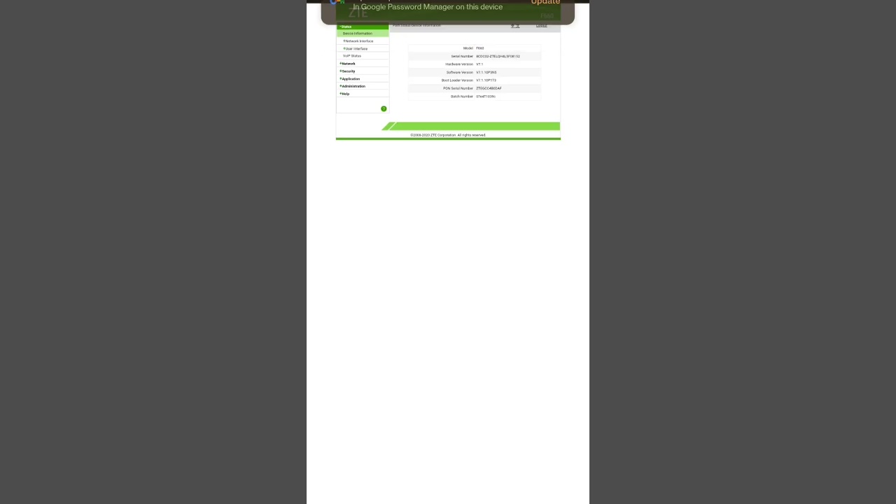 ZTE  ROUTER |CONFIGURATION | PASSWORD CHANGE