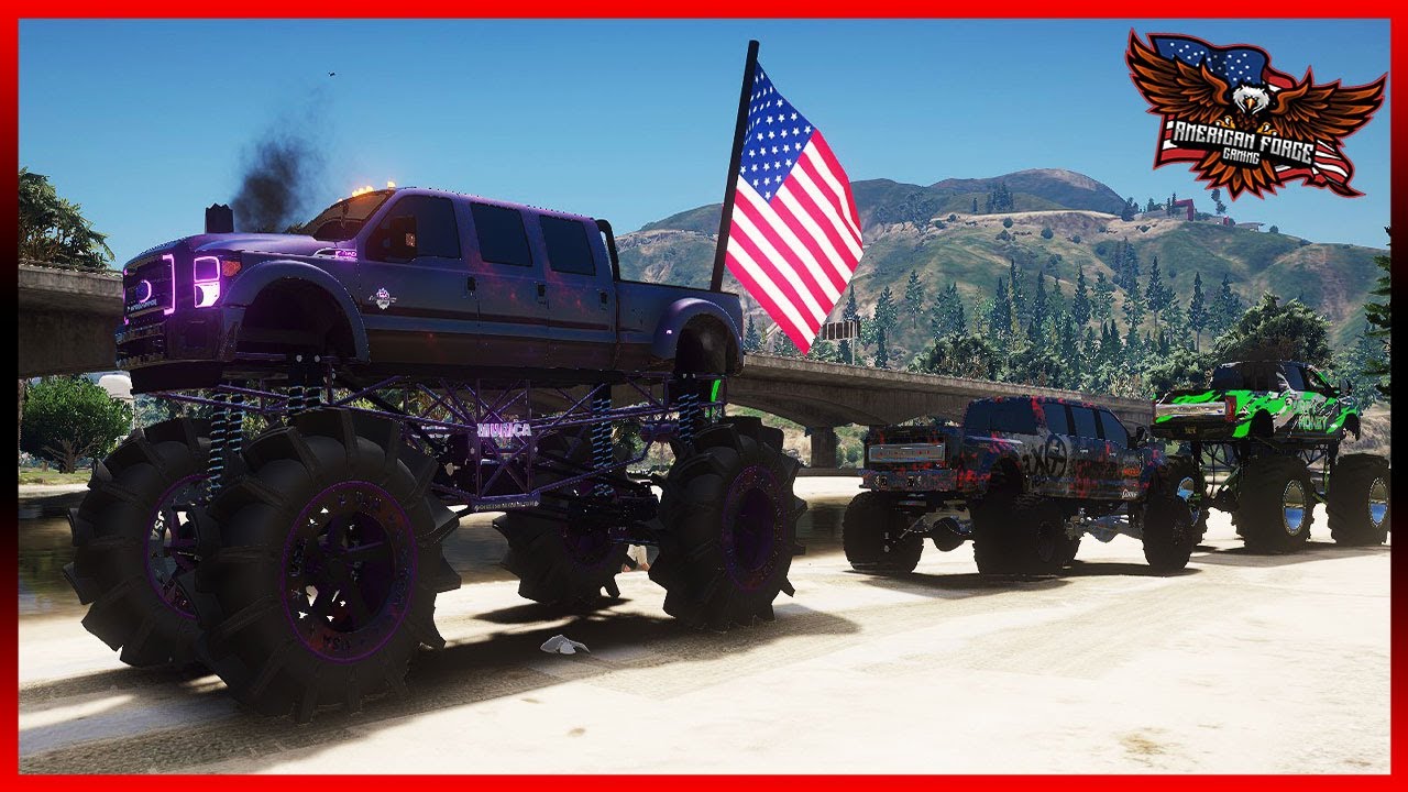 GTA5 RP - HUGE MUD TRUCK TUG OF WAR! FREEDOM TIME!! - AFG