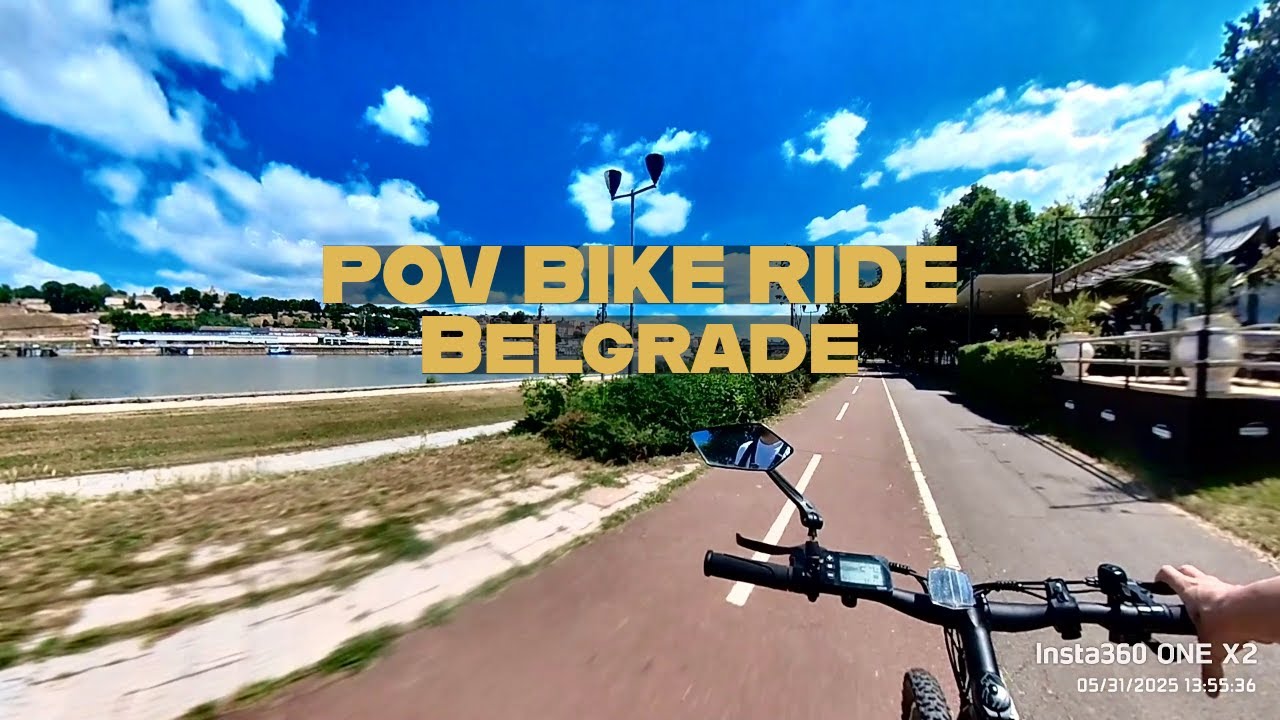 POV Bike Ride in Belgrade |  Riverside to Branko’s Bridge (Insta360 Chest Cam)