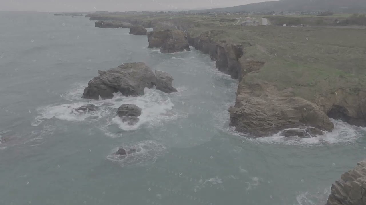 As Catedrais beach, north of Spain, Galicia, ocean, cliffs, cloudy
