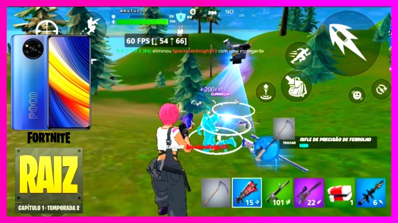 FORTNITE MOBILE 60 FPS (MODO OG RAIZ) GAMEPLAY POCO X3 PRO 8/256...