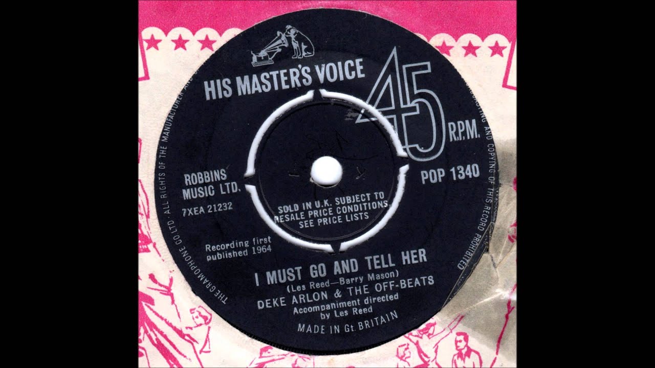 Deke Arlon & The Offbeats  - I Must Go And Tell Her - acetate and single mix by Joe Meek RGM