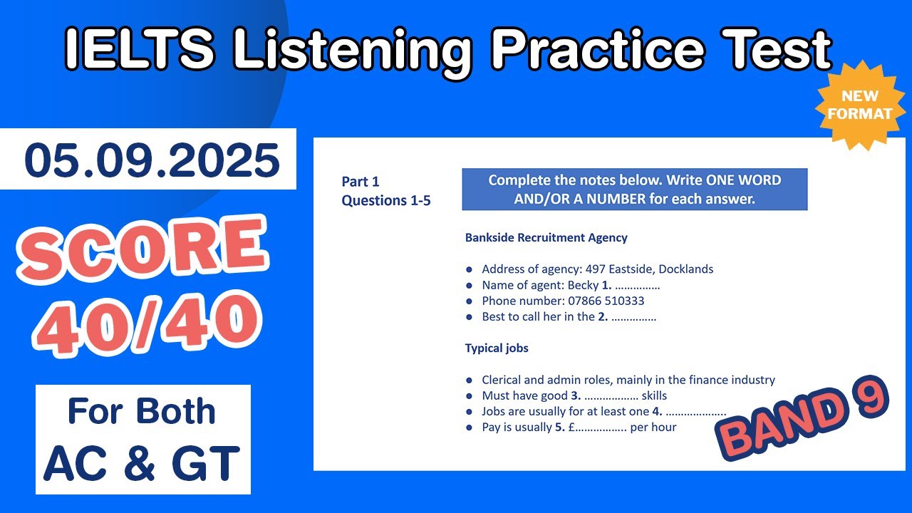 IELTS Listening Practice Test 2025 With Answers 05.09.2025 - Test #73