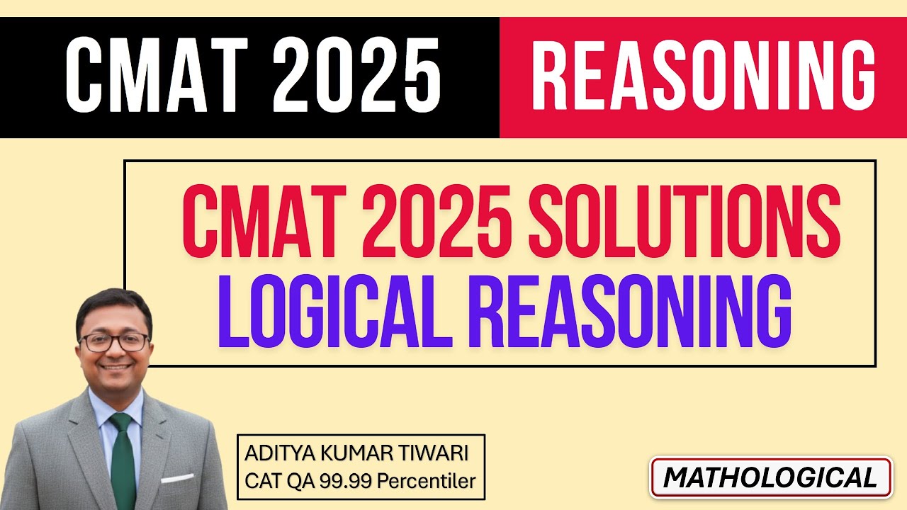 CMAT 2025 Logical Reasoning Solutions Shift 1 | CMAT 2026 Prep Booster || CMAT Exam Preparation 2026