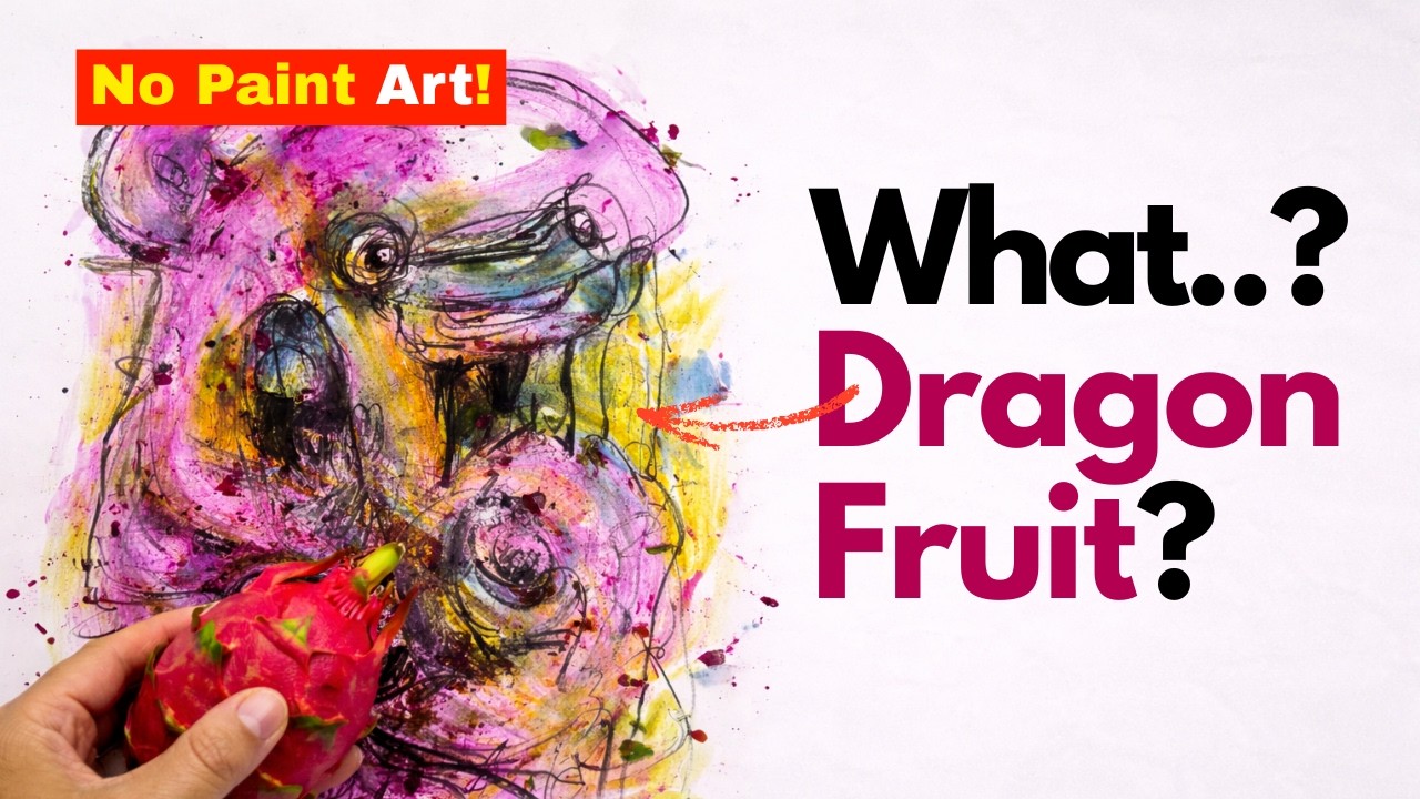 Painting With Dragon Fruit?! NoPaint Art Experiment (Satisfying Process)