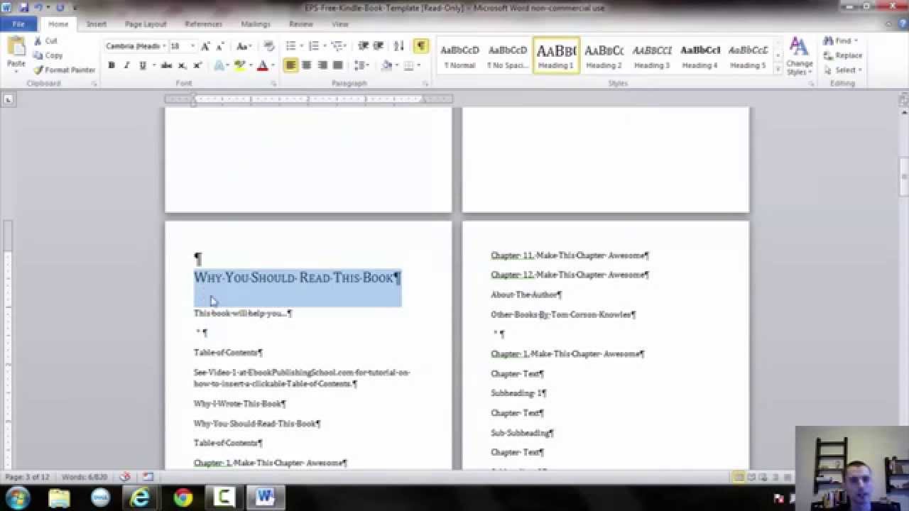 How to Format an Ebook for Kindle - Ebook Publishing School 2.0 Video Training 1