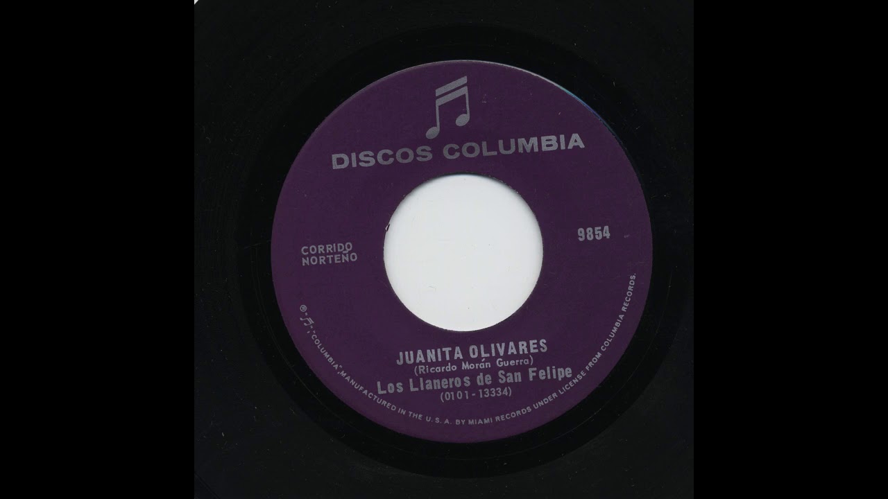 Los Llaneros De San Felipe - Juanita Olivares - Columbia 9854
