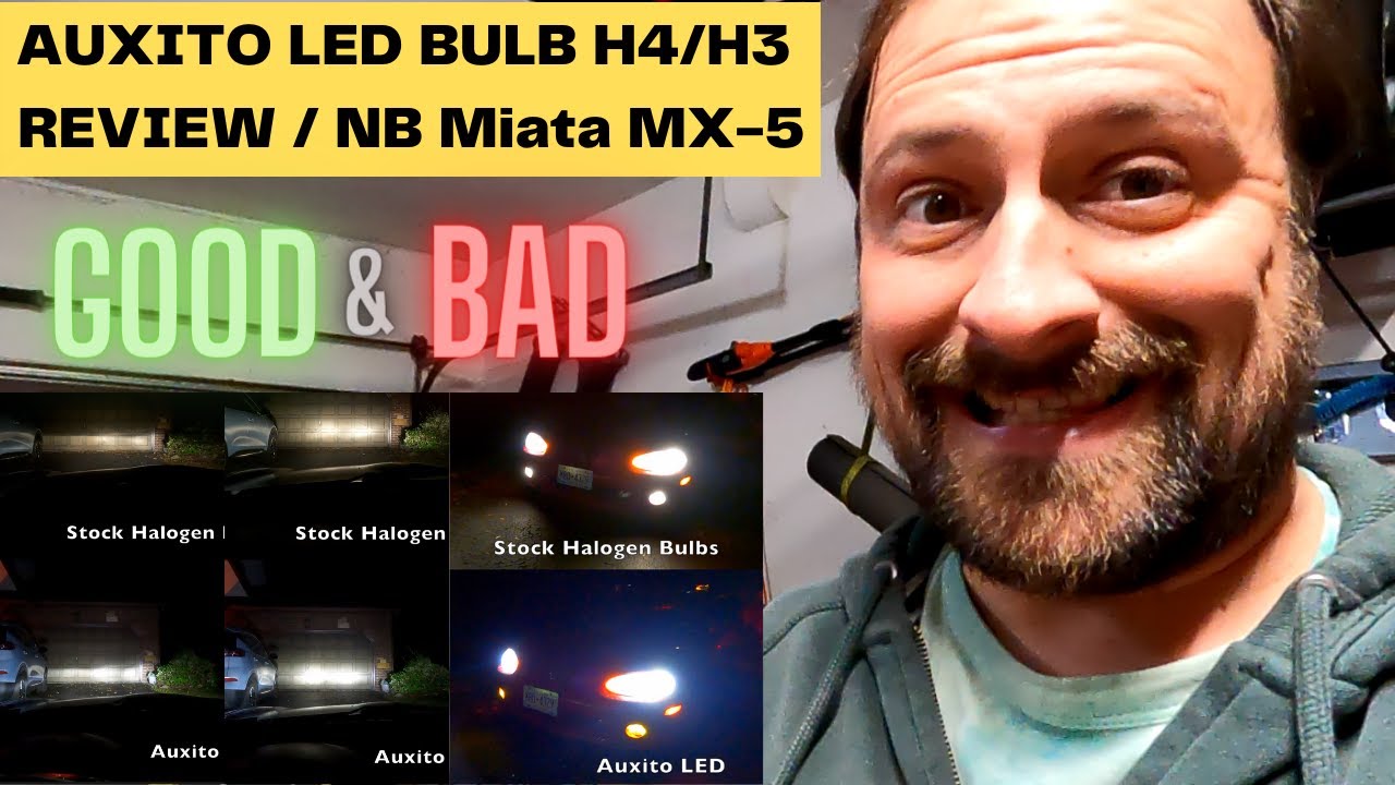 Auxito H4 and H3 LED Bulb review Miata NB
