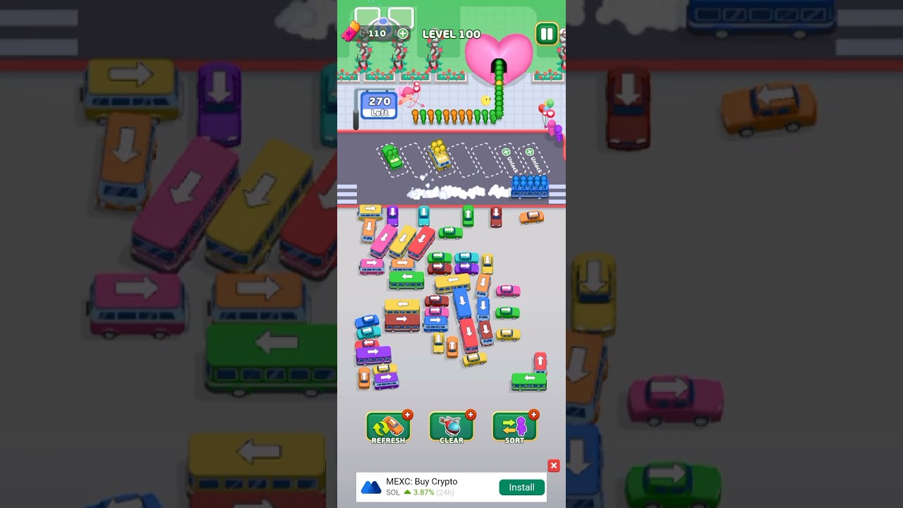 Bus Escape traffic jam 99 to 100 level gameplay walk-through 2025# shorts#ytshort#gaming