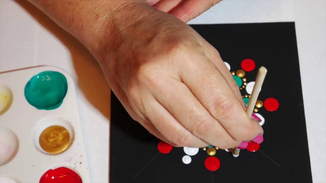 How to paint dot mandalas with Kristin Uhrig #4-  Christmas design
