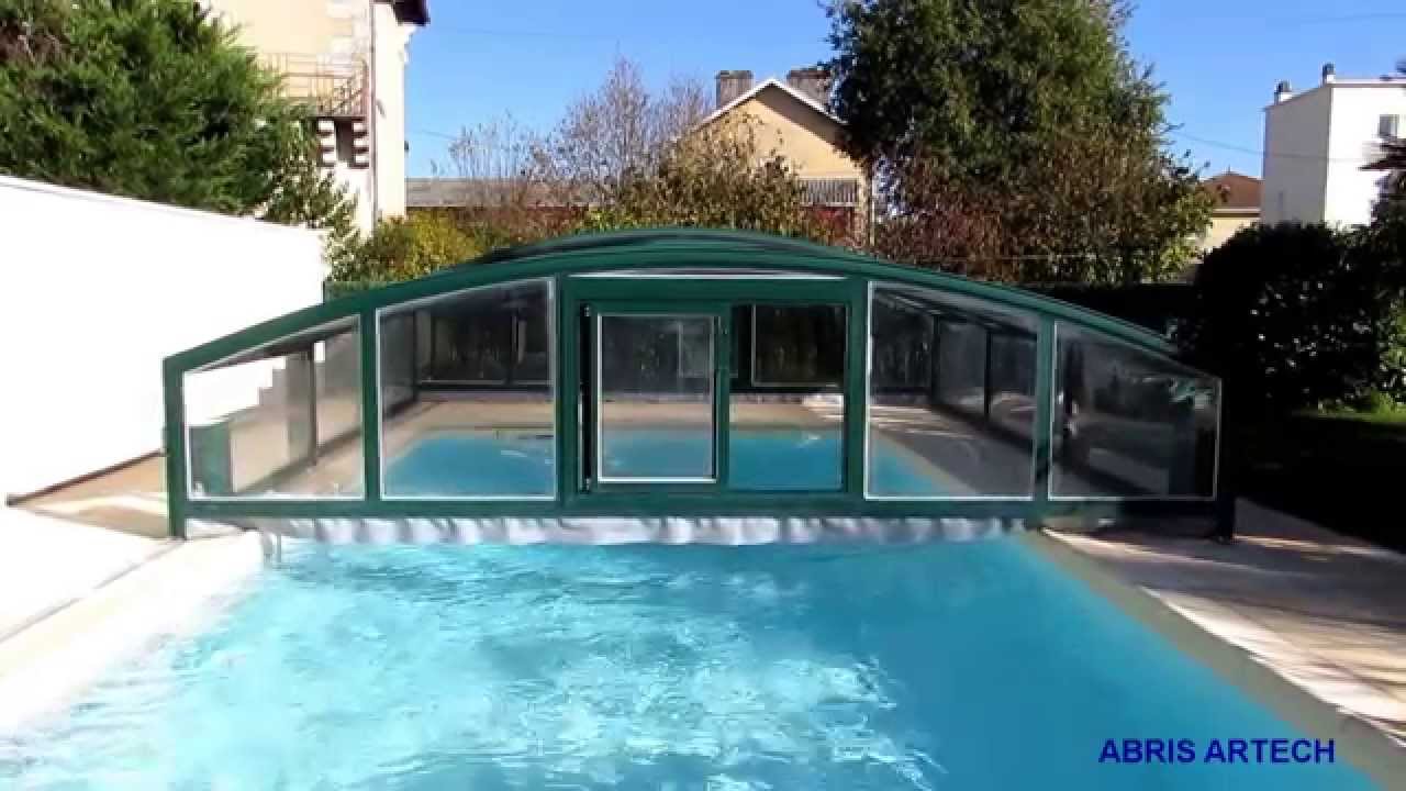 Vid&eacute;o ouverture et fermeture automatis&eacute;e abri de piscine t&eacute;lescopique ARTECH