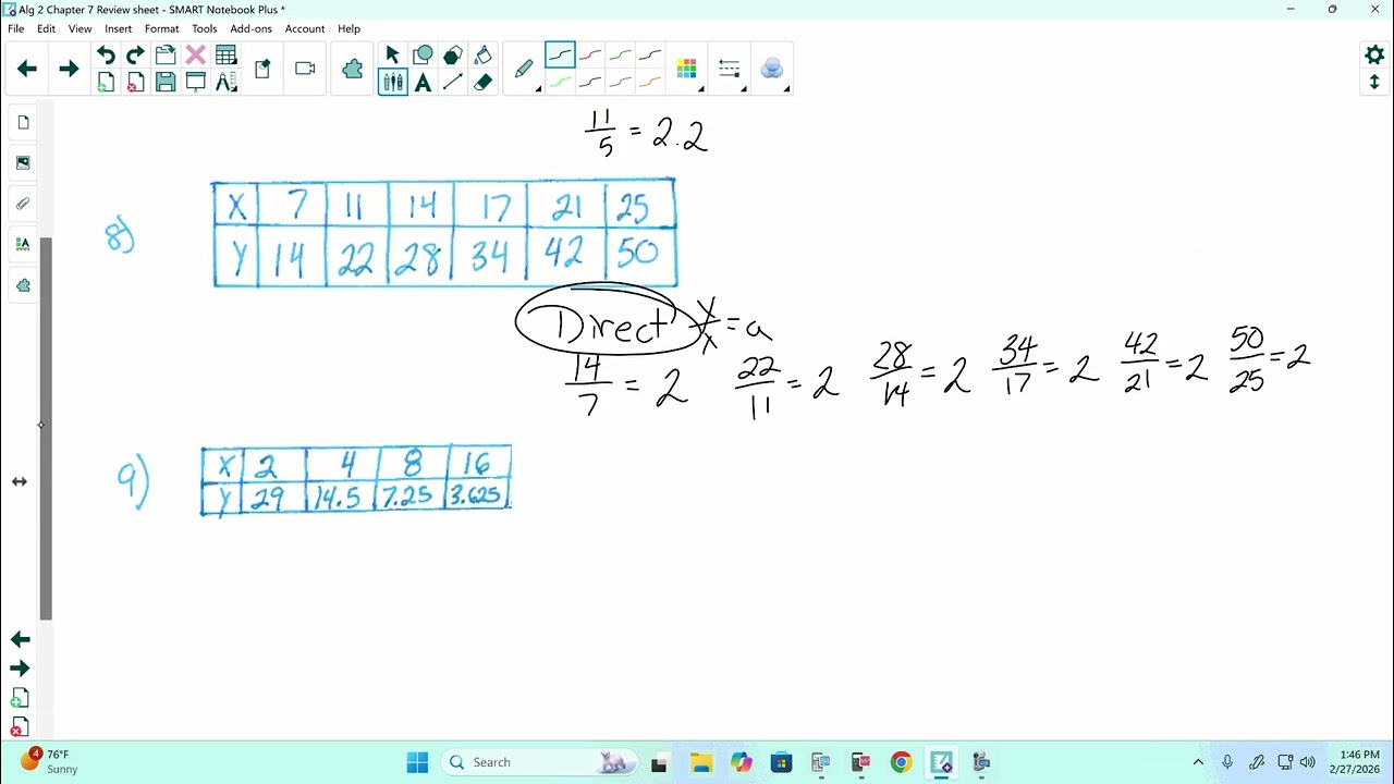 Algebra 2 Chapter 7 Review (1)