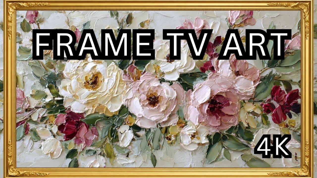 Modern Floral Palette Knife Art | 4K Relaxing Frame TV Slideshow | Frame TV Art