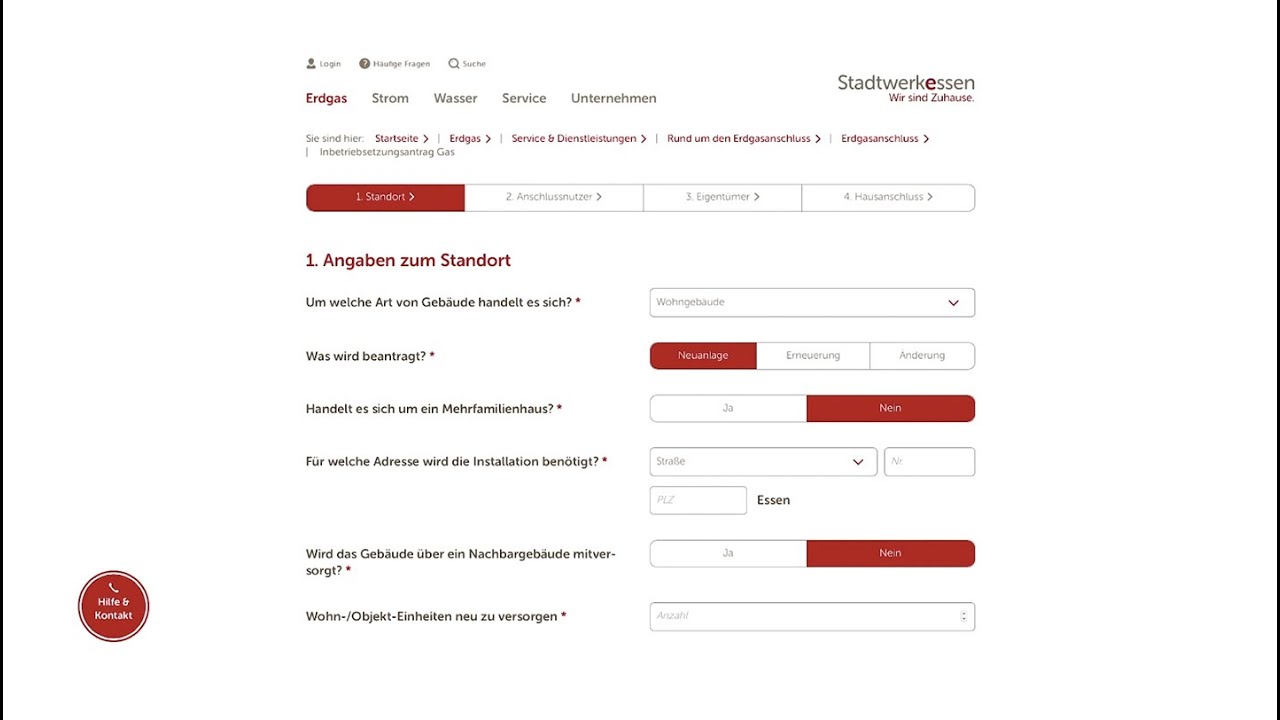 Erklärfilm Inbetriebsetzungsantrag Gas – Stadtwerke Essen