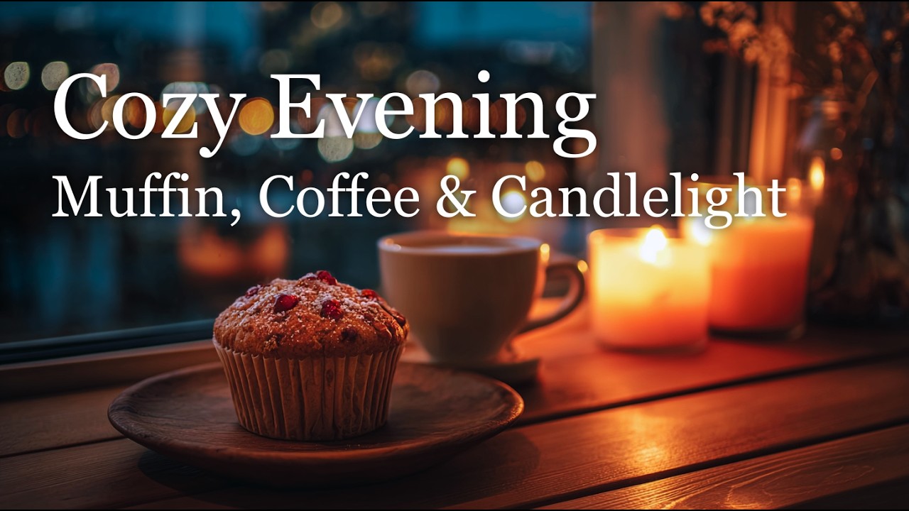 Cozy Evening ✨ Muffin, Coffee & Candlelight | Aesthetic Relaxation
