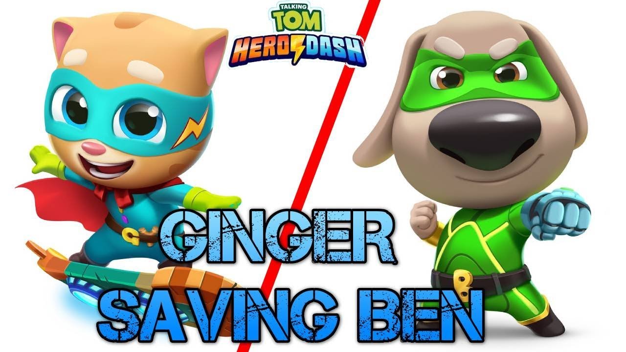 TALKING TOM HERO DASH - GINGER SAVING BEN + NEW ARTIC LEVEL