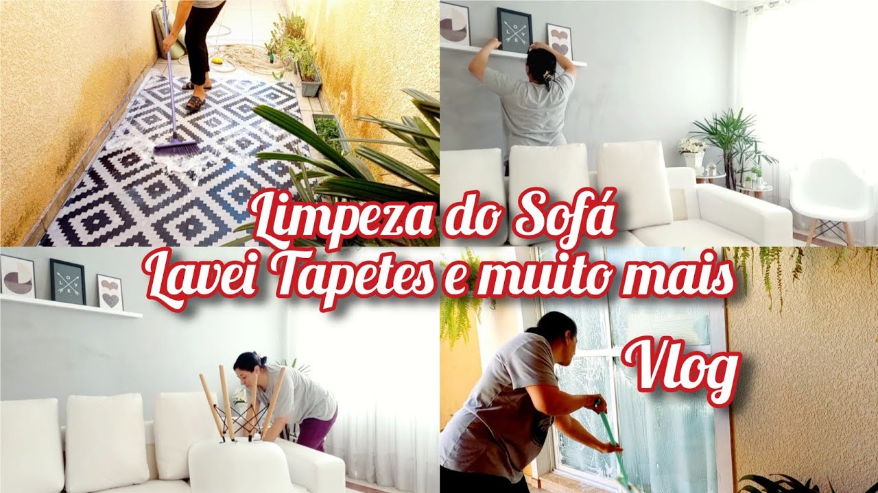 Limpei o sofá, lavei tapetes,quintal e muito mais🏠