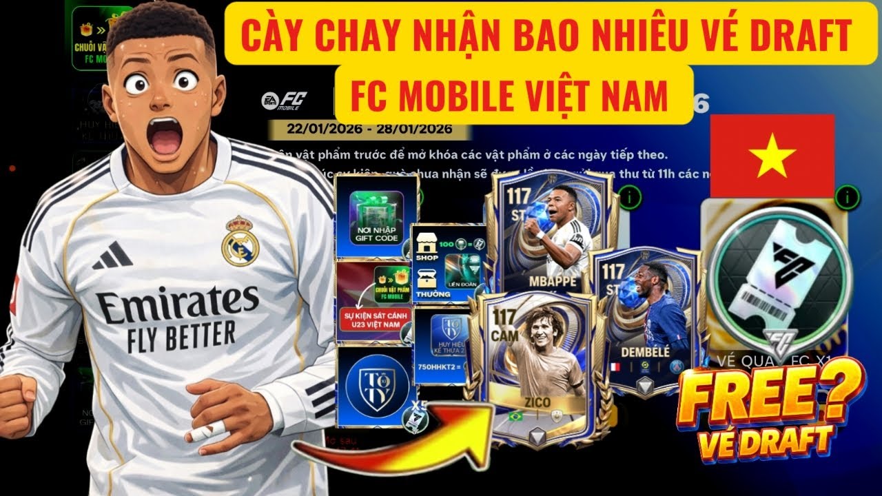 🏆FC MOBILE VN | CÀY CHAY KIẾM ĐƯỢC BAO NHIÊU VÉ CHIÊU MỘ TOTY MIỄN PHÍ | ĐỪNG BỎ SÓT BẤT KÌ MỤC NÀO
