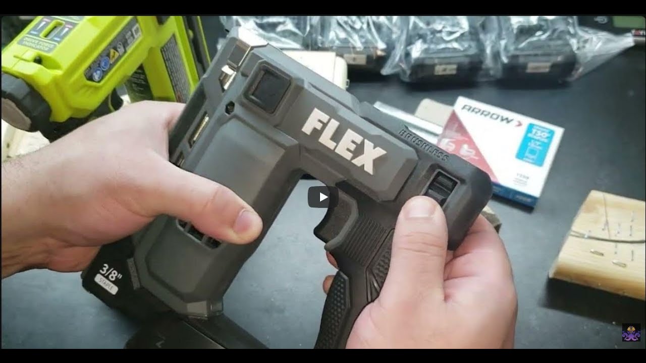 Бесщеточный степлер FLEX 24V 3/8" в сравнении с RYOBI 18V