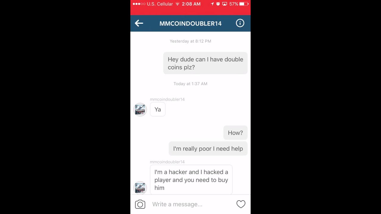 MADDEN MOBILE SCAMMER EXPOSED! #1