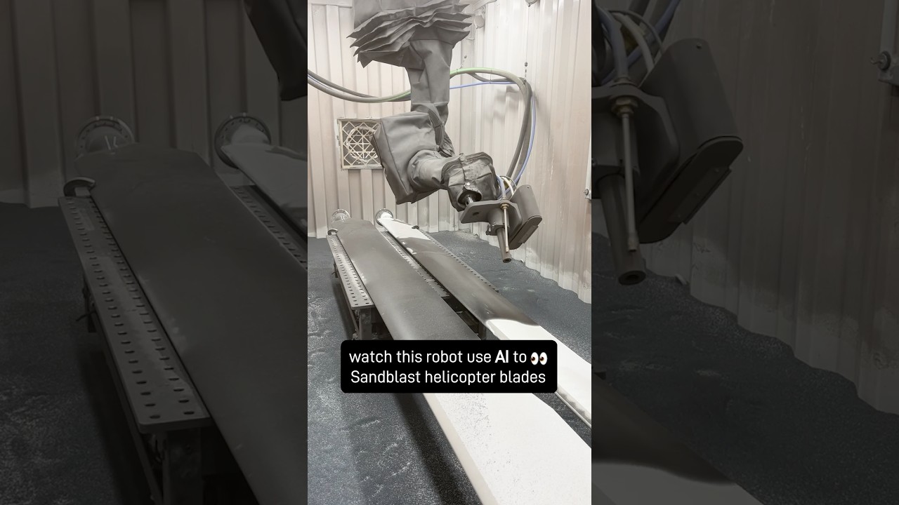 AI powered sandblasting by robots? #surfacefinishing #sandblasting