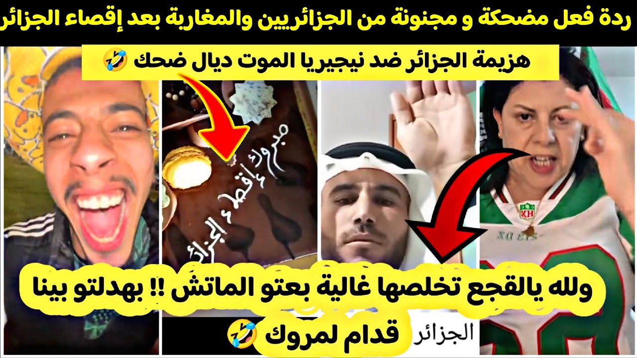 ردة فعل مضحكة و مجنونة من الجزائريين والمغاربة بعد هزيمة الجزائر ضد نيجيريا والاقصاء من كأس إفريقيا 