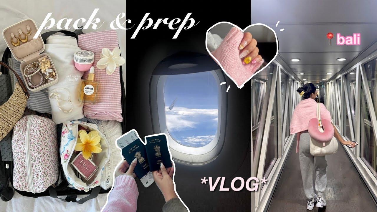 pack & prep with me for BALI 🌺 tropical vacay outfits, new nails, mood boards and more!