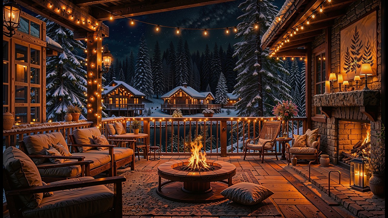 Cozy Winter Jazz Night ☕🔥 | Relaxing Café Music for Study & Focus