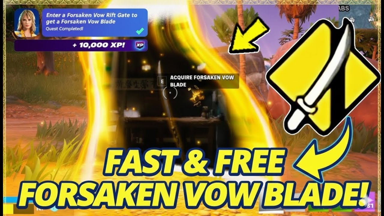 Fortnite:How to EASILY Enter a Forsaken Vow Rift Gate & Get the Forsaken Vow Blade Defeat Gogo Guide
