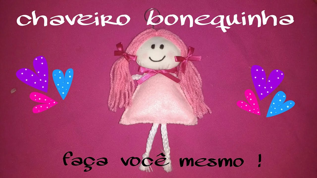 Faça você mesmo chaveiro de boneca de pano