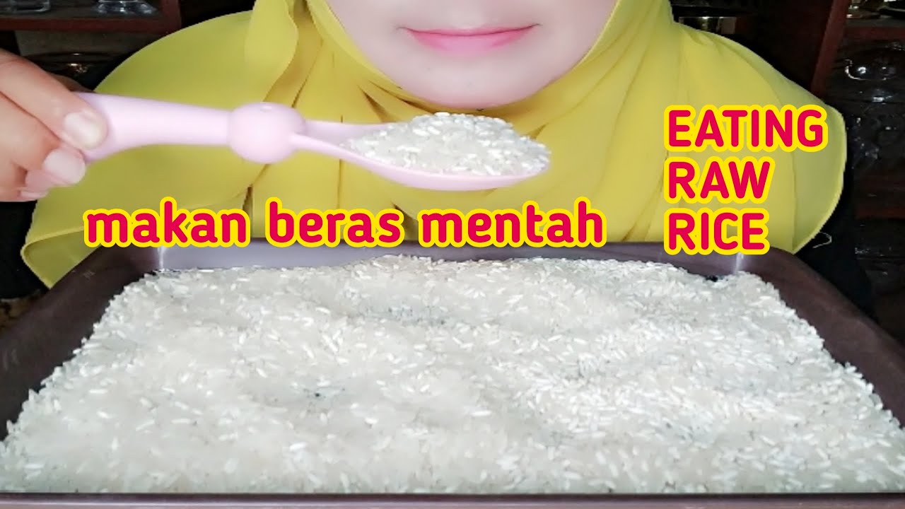 ASMR RAW RICE EATING SOUNDS, MAKAN BERAS MENTAH SAMPAI HABIS, 生ご飯を食べる, 밥을 먹다, 吃生米 #mukbang