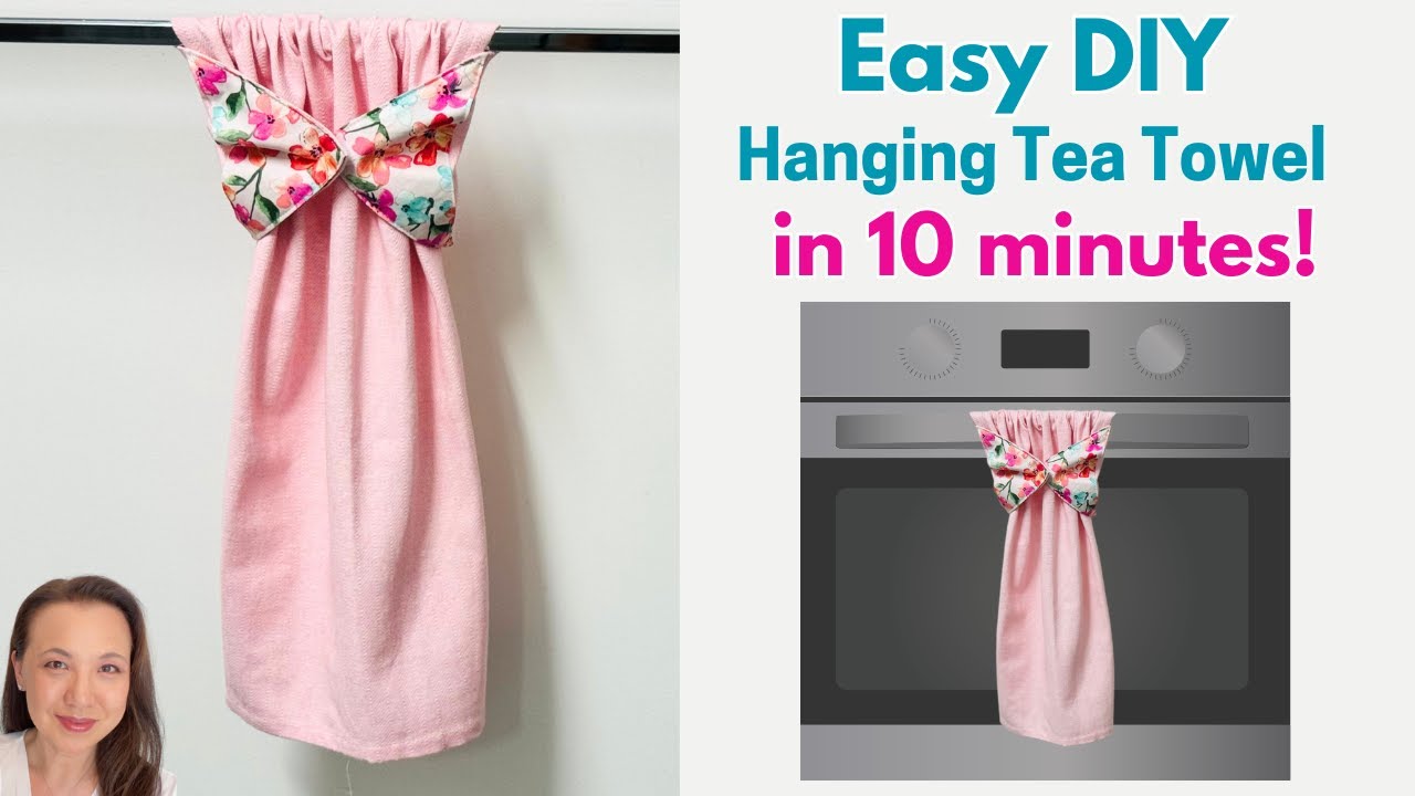 Loop Around Hanging Tea Towel in 10 minutes!  Easy DIY Sewing