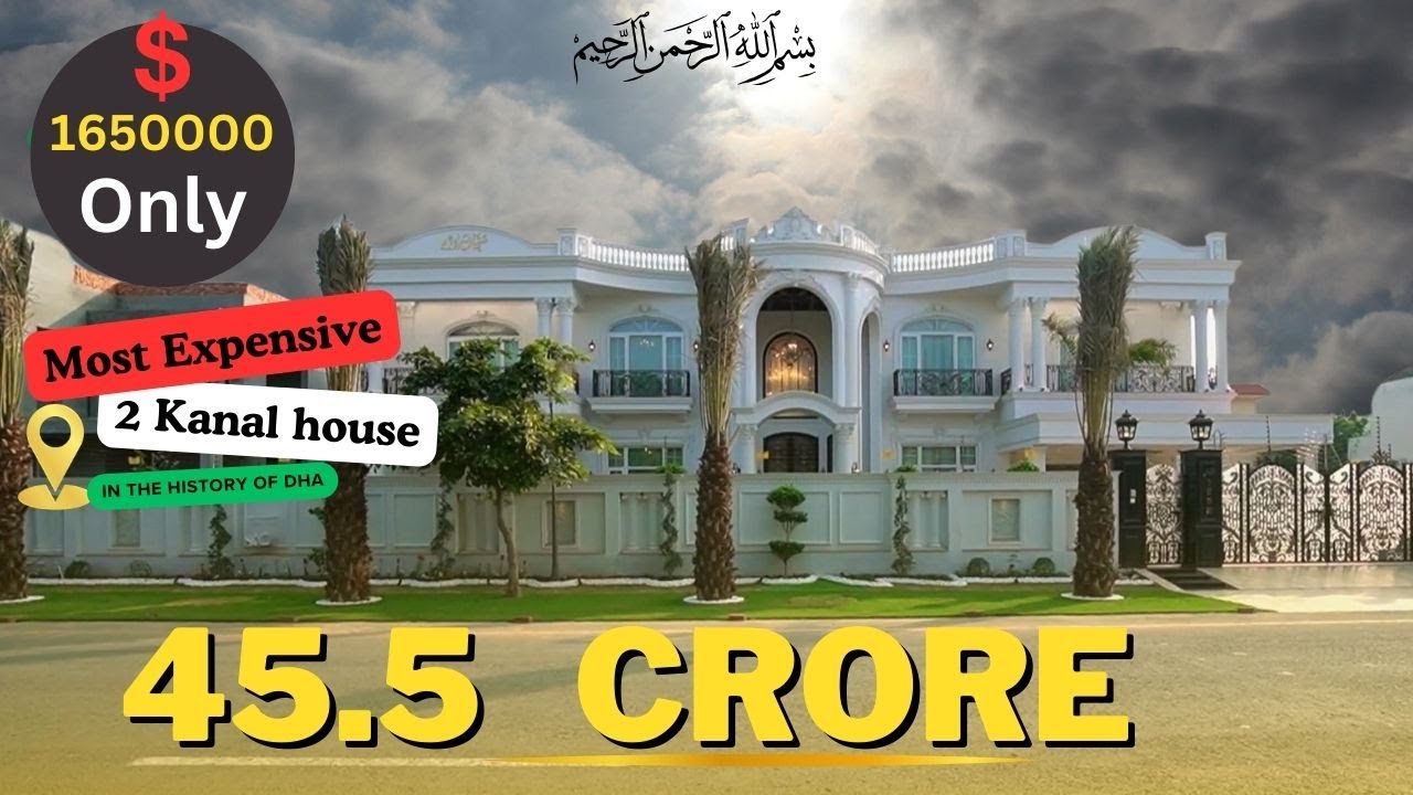 45.5 Crore | White Palace: Spanish Design 2 Kanal House in DHA Lahore | #Luxury #hometour #REBhub