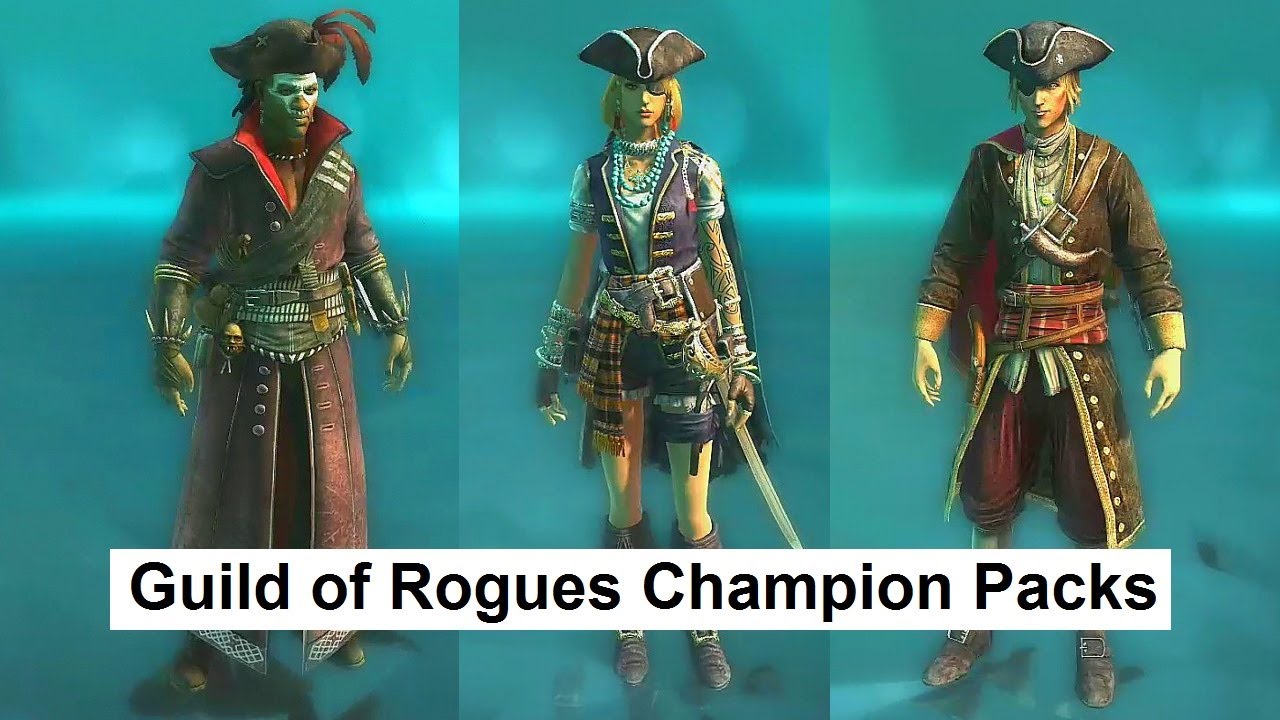 AC4 Multiplayer Champion pack costumes Stowaway Shaman Siren Guild of Rogues DLC
