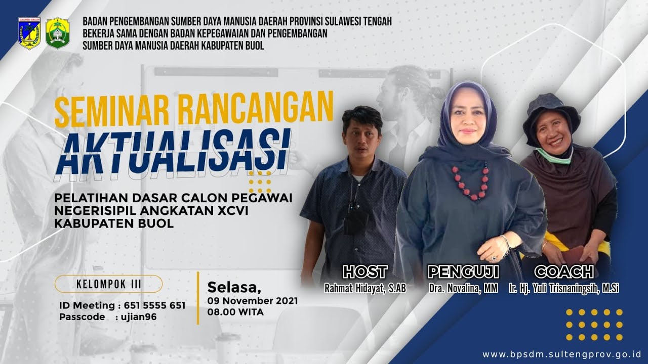 Seminar Rancangan Aktualisasi LATSAR CPNS 2021 - Bidan Terampil dan Perawat Terampil
