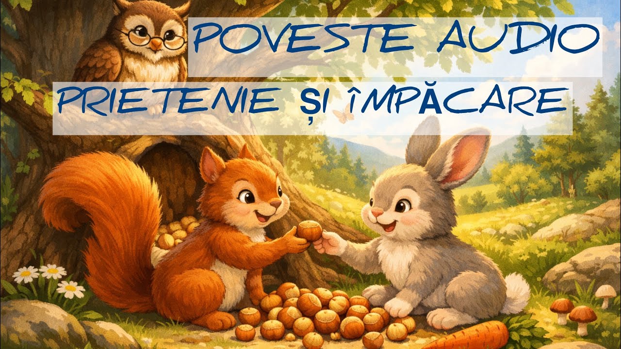 🐿️🐇 Pădurea liniștii - Împăcare și prietenie! Poveste AUDIO educativă pentru copii !!! 🐿️🐇 