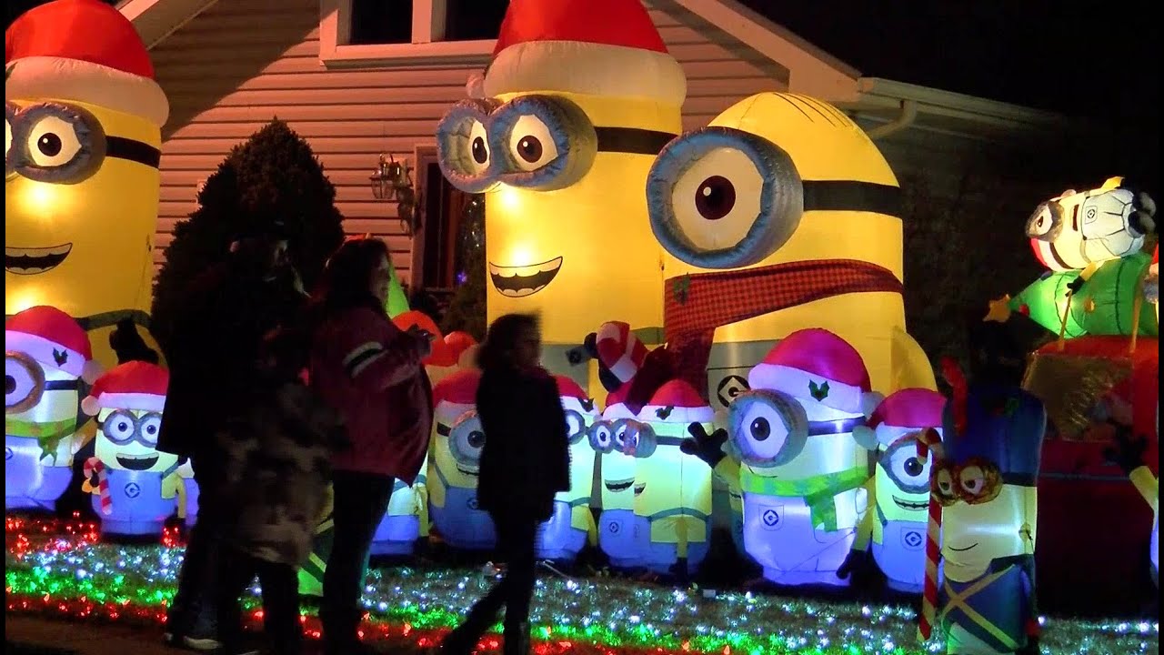 Giant Minions display fills Indiana man's yard