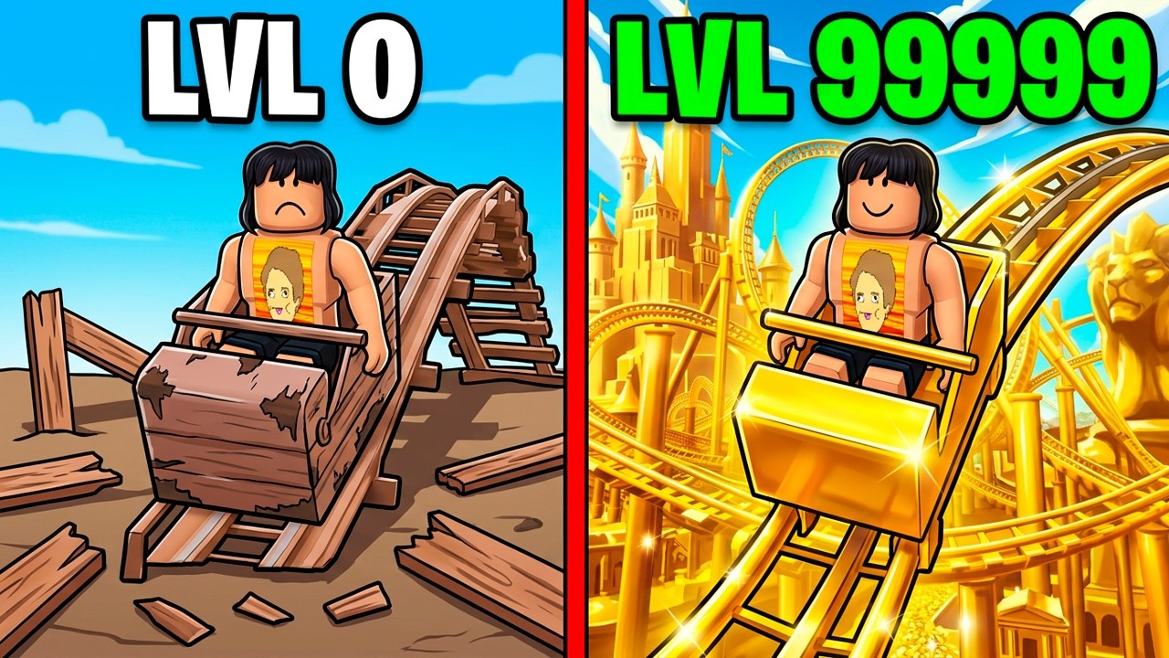 ПРОКАЧАЛ ПАРК РАЗВЛЕЧЕНИЙ ОТ 0 ДО 99999 УРОВНЯ В ROBLOX! 🎢😱