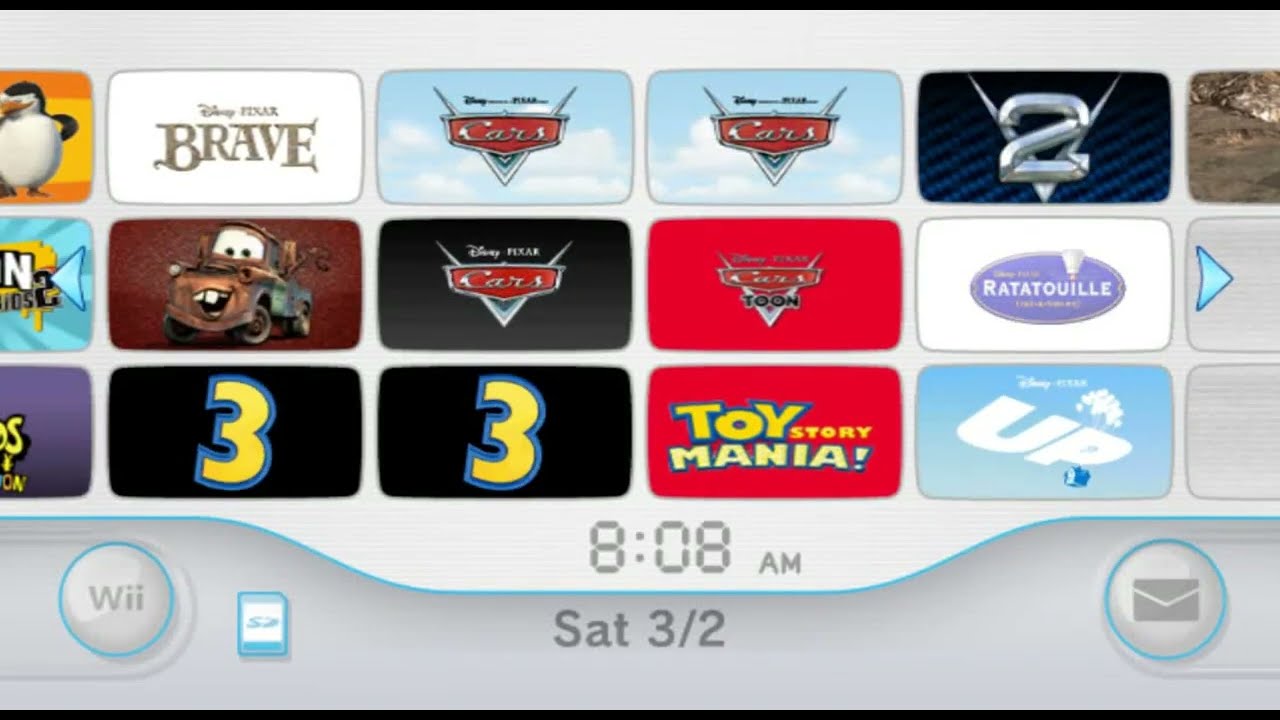 Custom Wii Channels: Pixar Games (WADs)