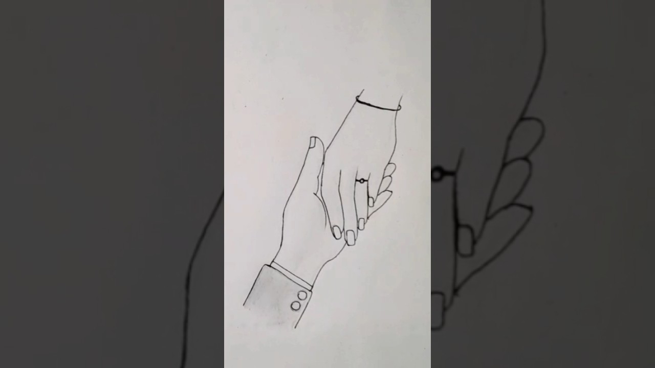 Romantic Couple Holding Hands Drawing | Easy Drawing | Hands Drawing | 