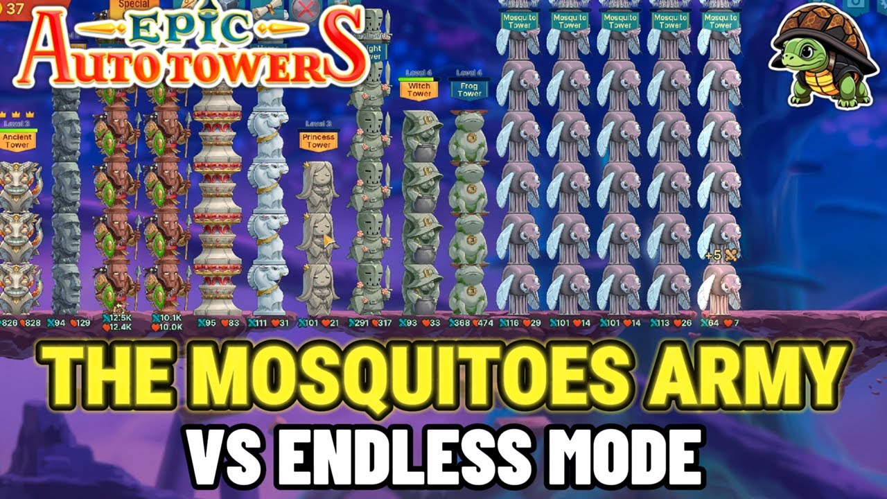 Conquering Endless Mode with Mosquito Swarm & Tower Defense Combo | Epic Auto Towers