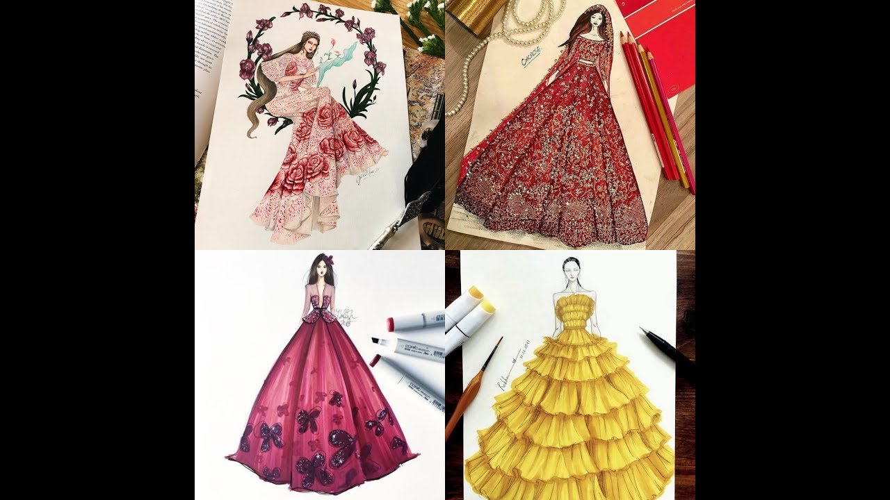 THE BEST FASHION ILLUSTRATION DRESSES/ DESIGN IDEA'S/ FASHION DESIGN SKETCHES..