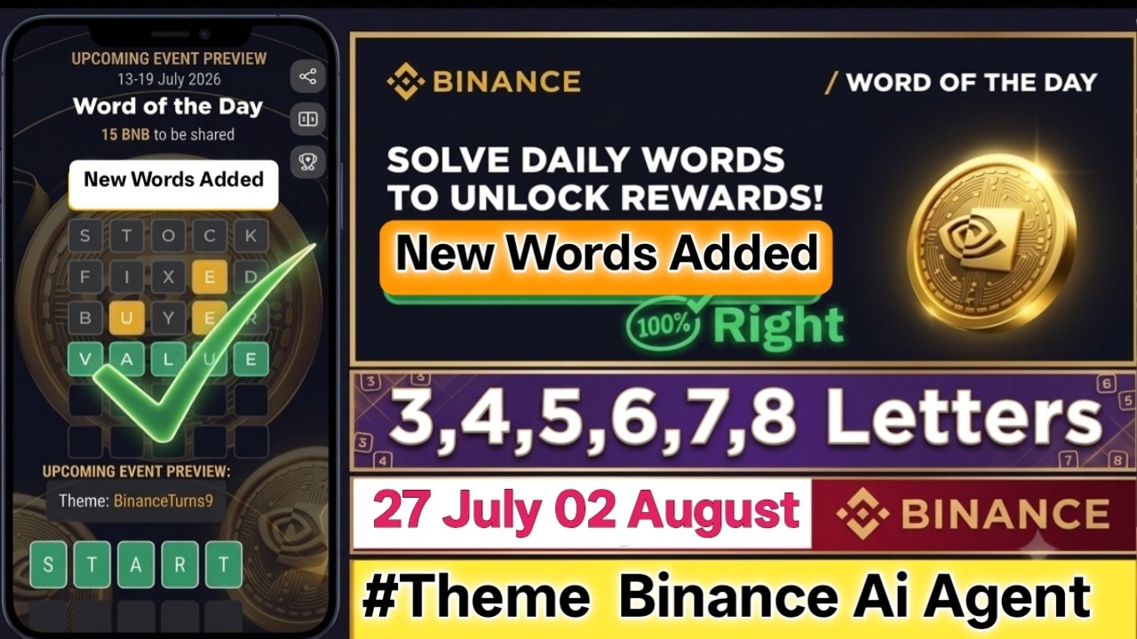 30 july Binance word of the day | All New letter Added