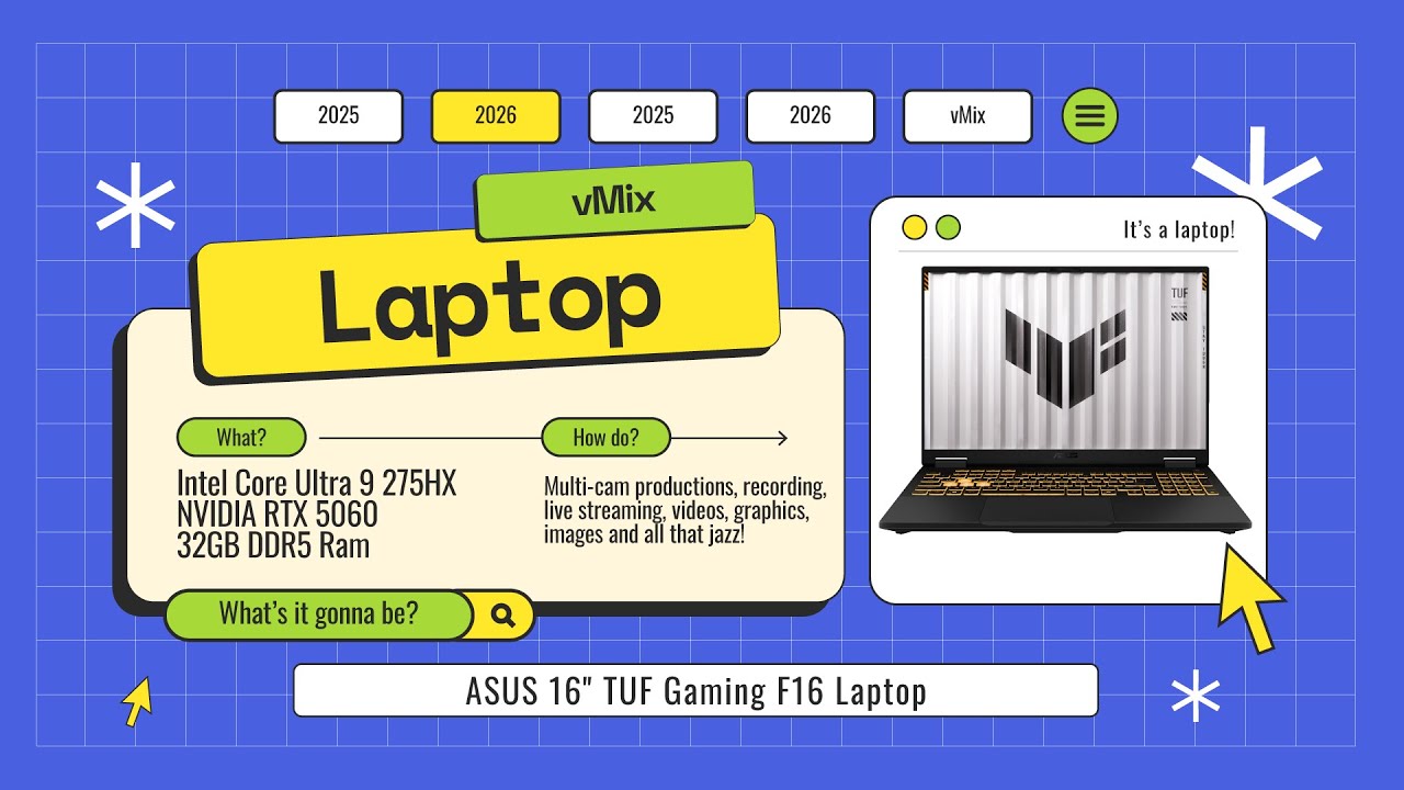Best vMix laptop for 2025/26. Multi-cam live streaming!